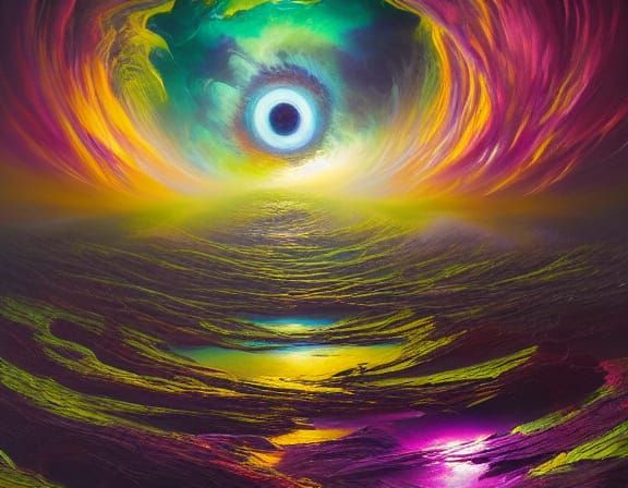 Alien in Mystical Clouds: Dark Fantasy Concept Art