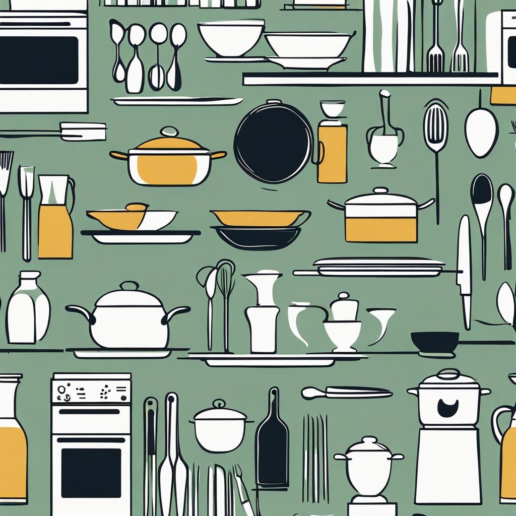 Minimalist Kitchen Art in Geometric Bauhaus Style