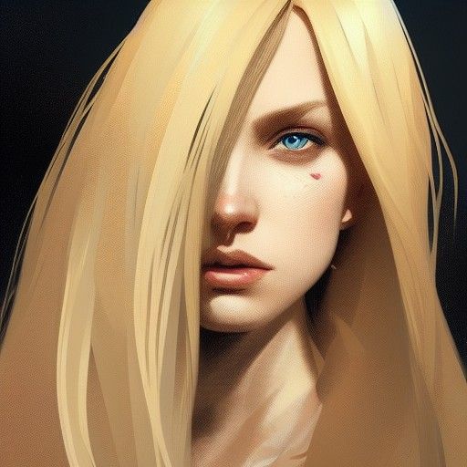 Detailed Portrait of a Blonde Woman, Trending Art
