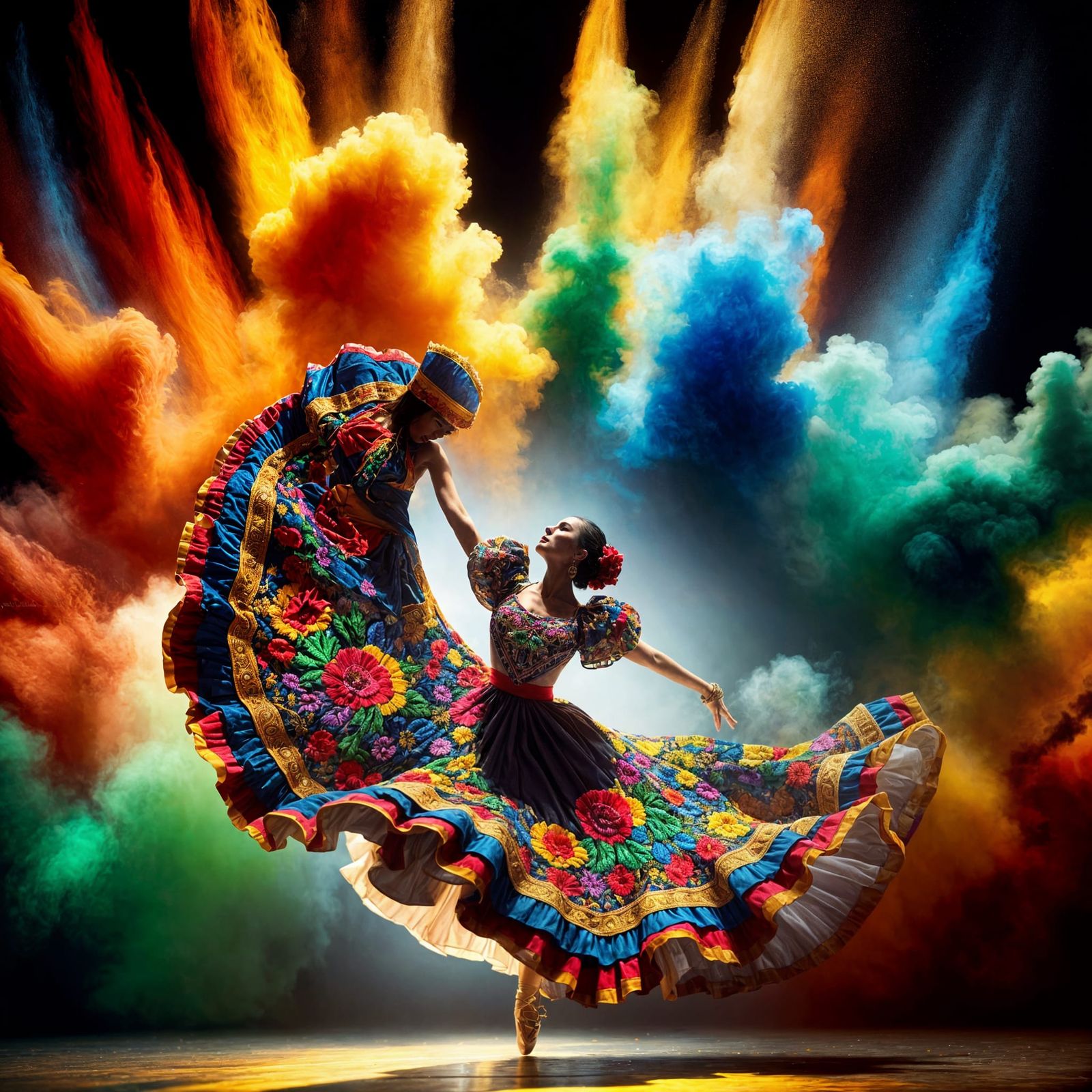 Vibrant Fiesta of Movement and Color
