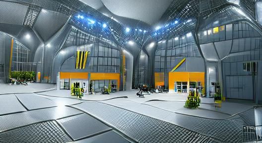 Futuristic High-Tech Laboratory Interior