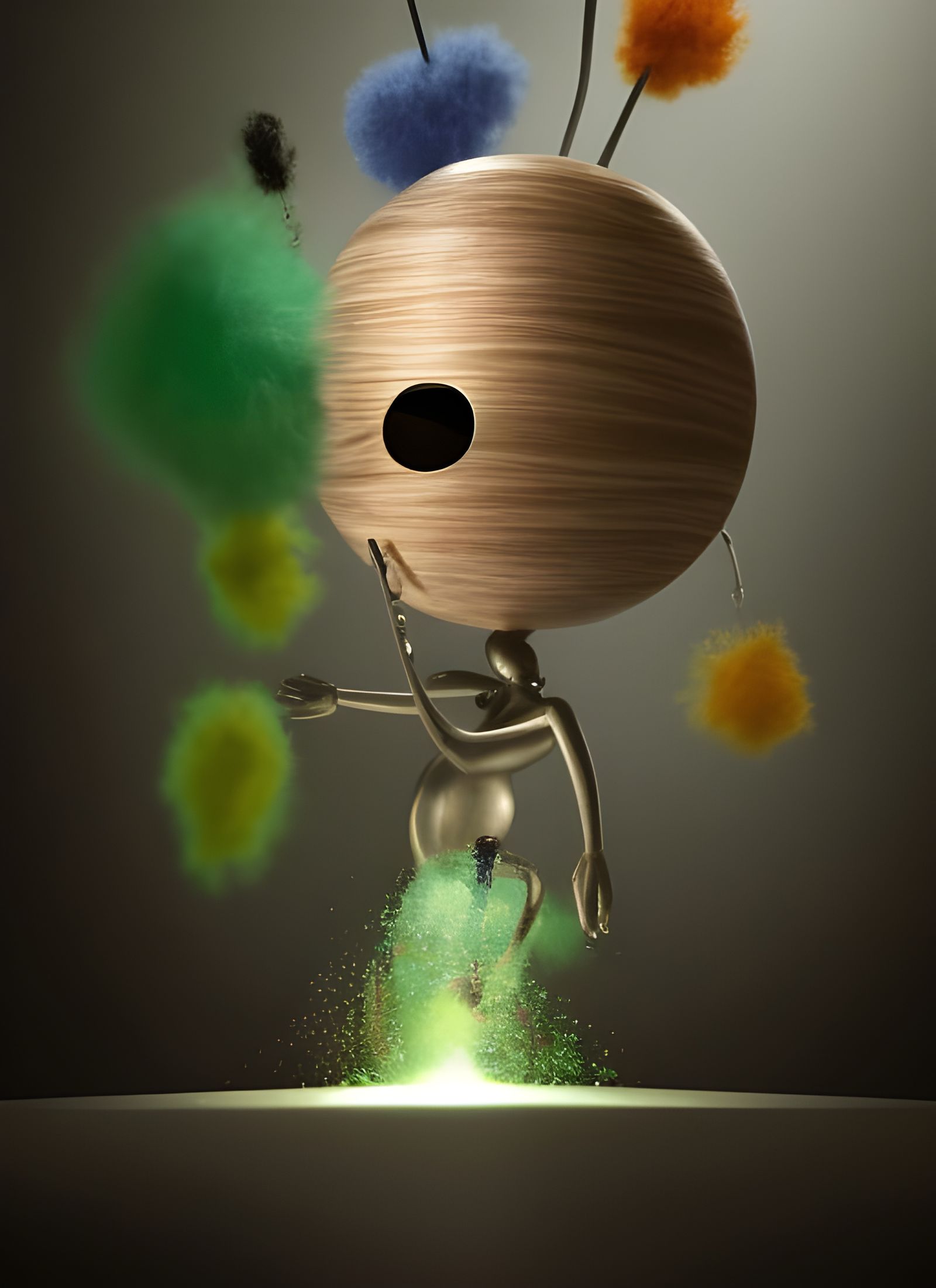 Abstract Folk Singers in Surreal Digital Art