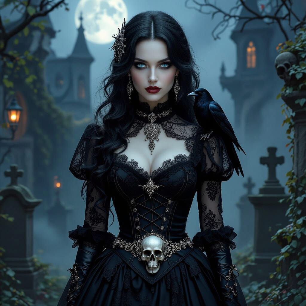 Gothic Witch in Haunted Mansion