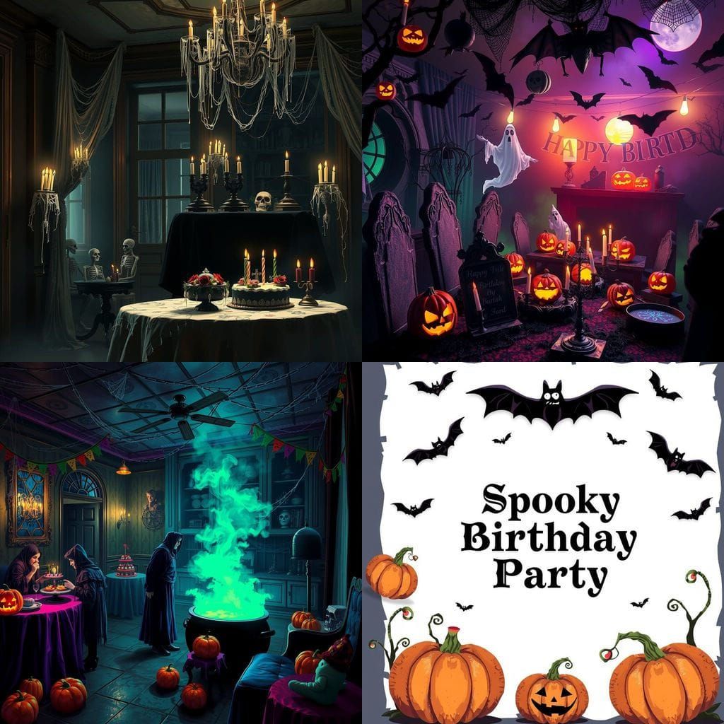 Spooky Birthday Party Scene