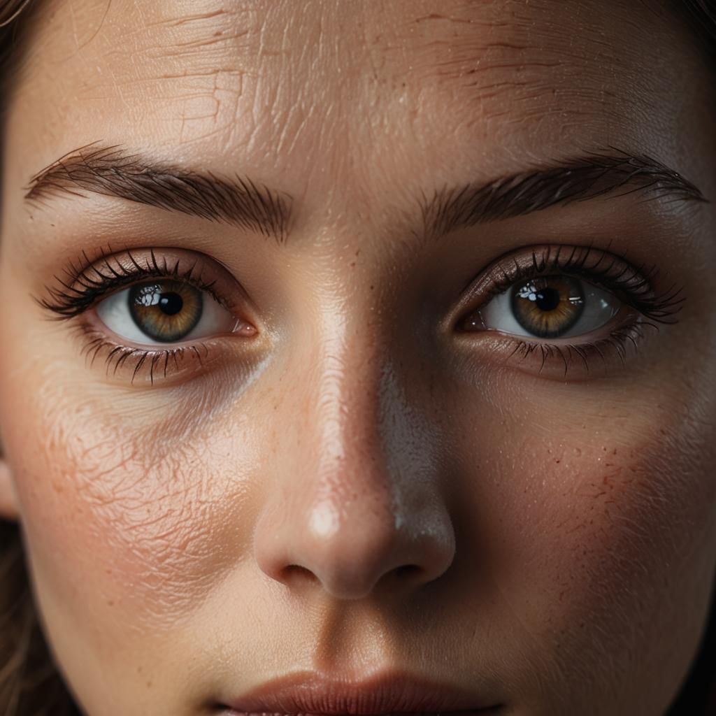 Hyper-Realistic Portrait in Warm Tones with Soft Lighting