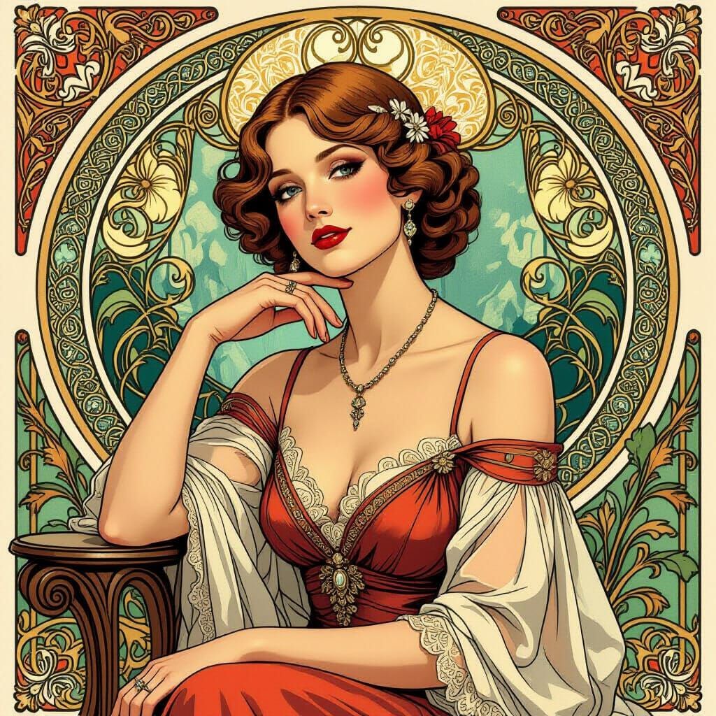 Elegant Ella Smith in Art Nouveau Style