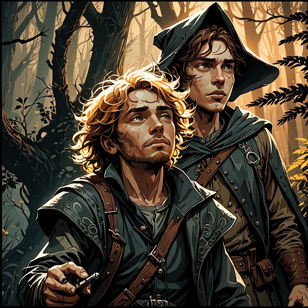 Medieval Forest Dwellers in Warm Golden Light