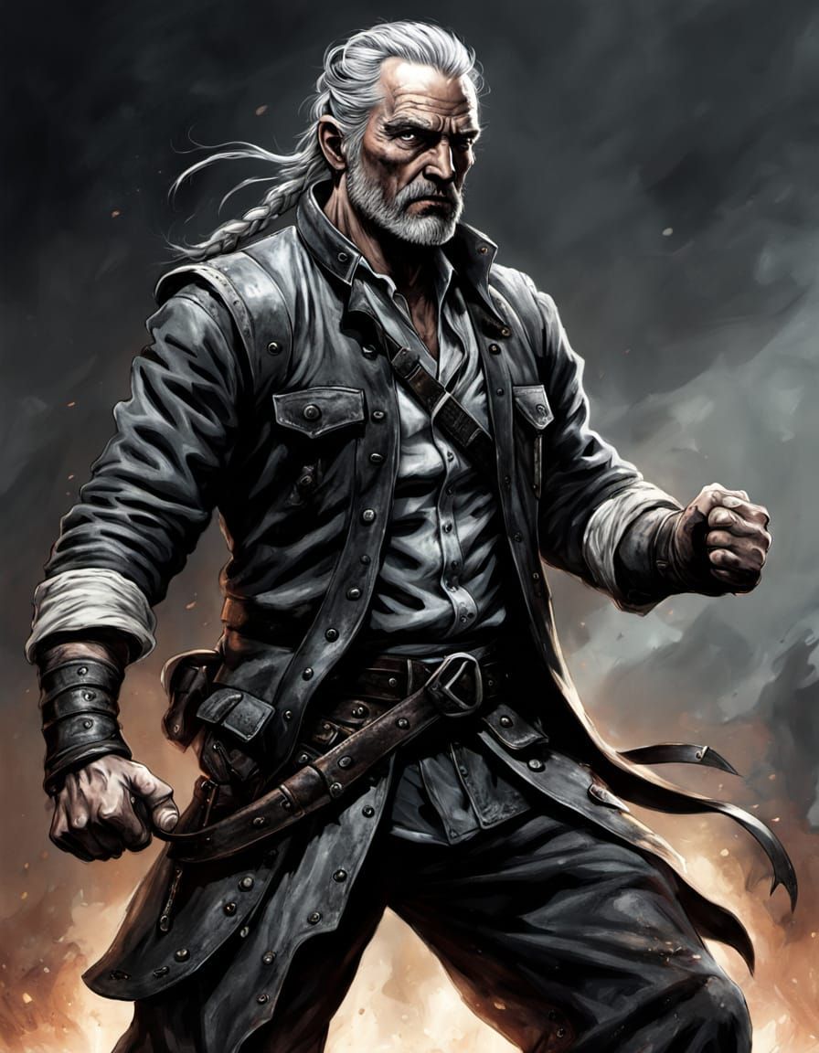 Battle-Hardened Warrior in Dark Fantasy Style