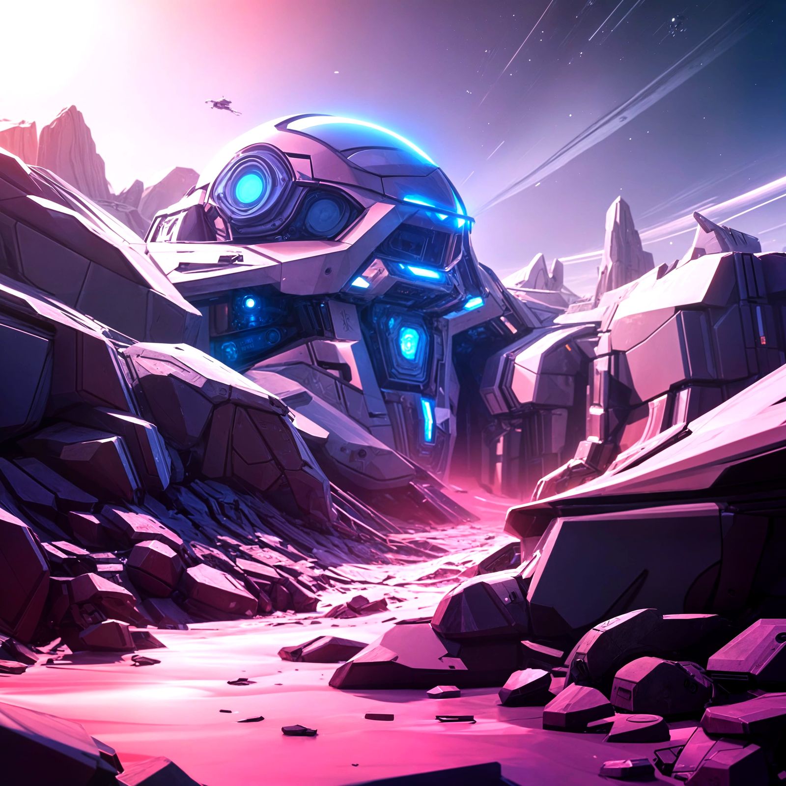 Futuristic Sci-Fi Mech with Intricate Details