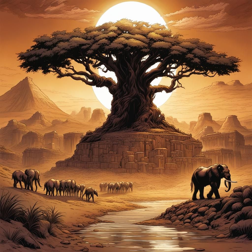 Ancient Africa in Comic Book Style