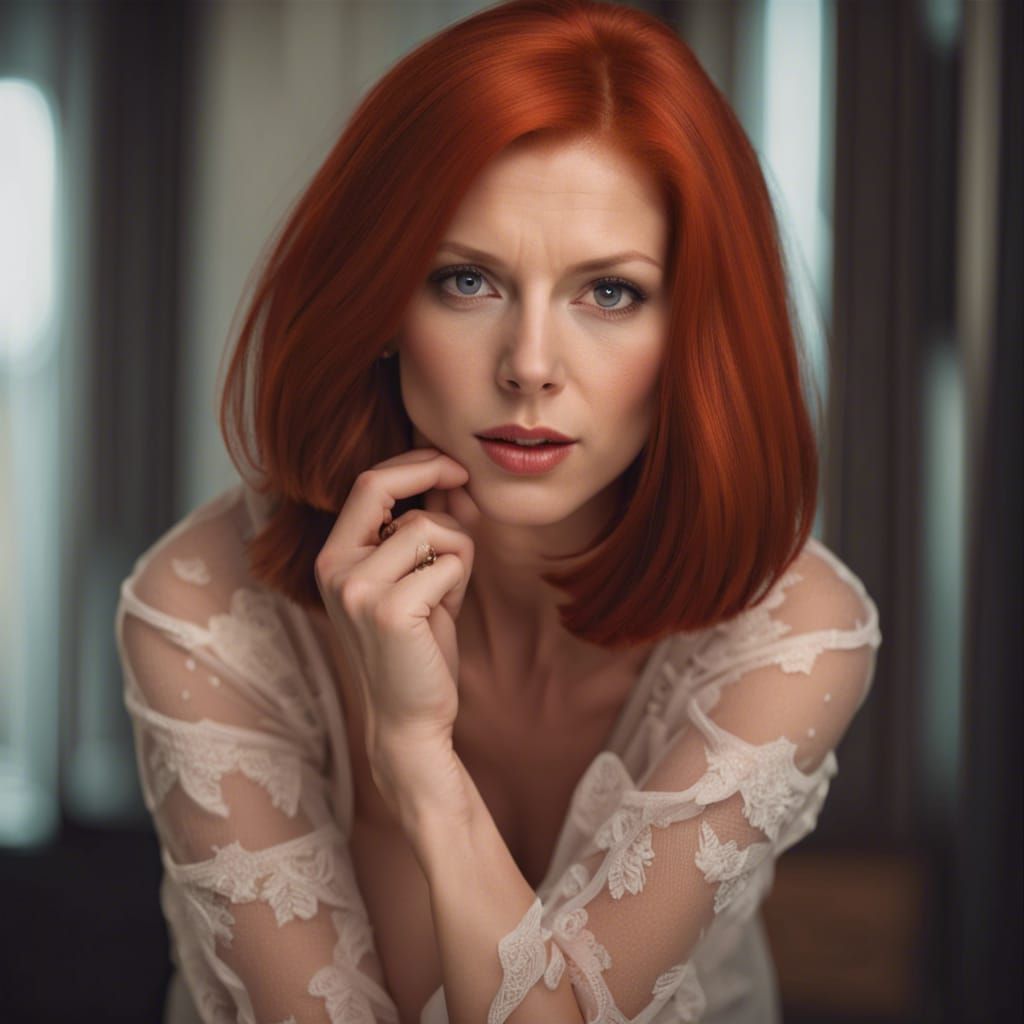 Redhead in Stockings: A Transparent Vision