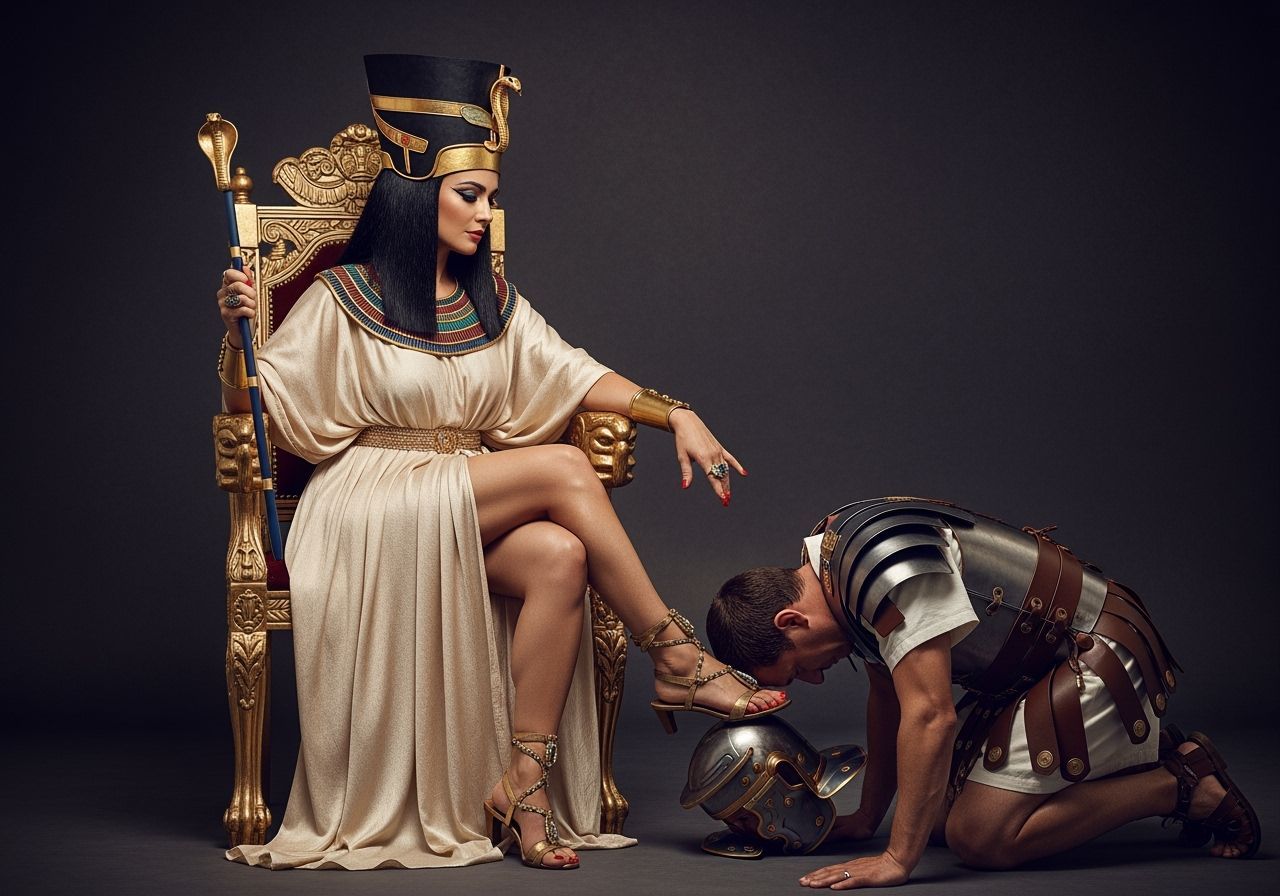 Egyptian Queen on Gold Throne, Classical Portrait Photograph...