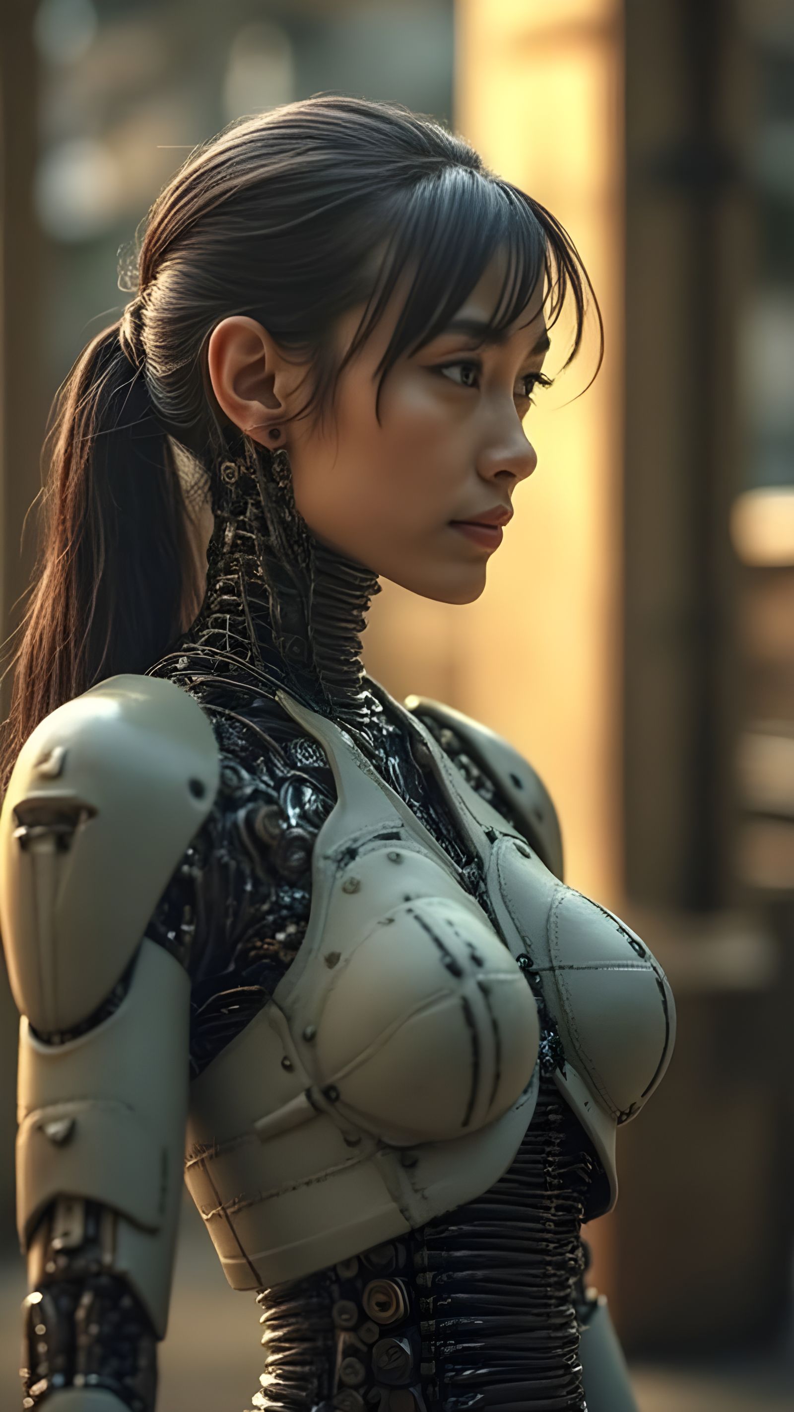Robot Girlfriend in Cyberpunk Film Still