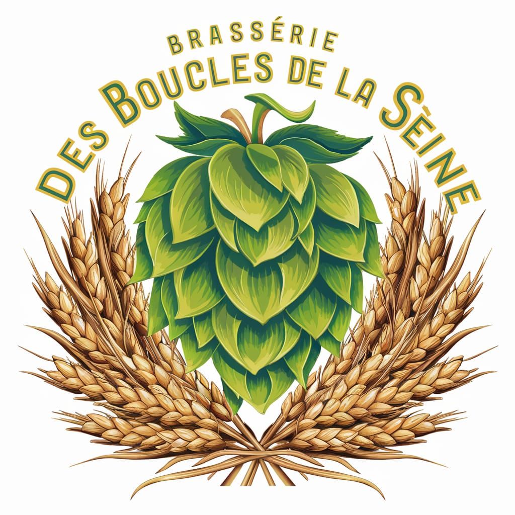 Eye-Catching Beer Label with Hop Flower