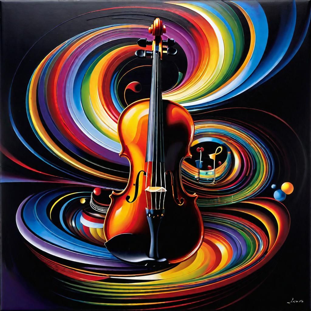 Musical Evolution: Oil Painting of Sound Transition