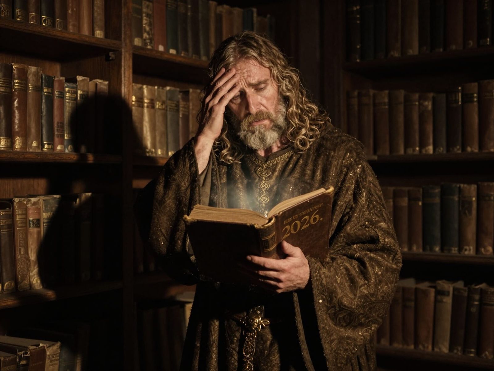 Medieval Seer Foretells Grim Future in Dim Library
