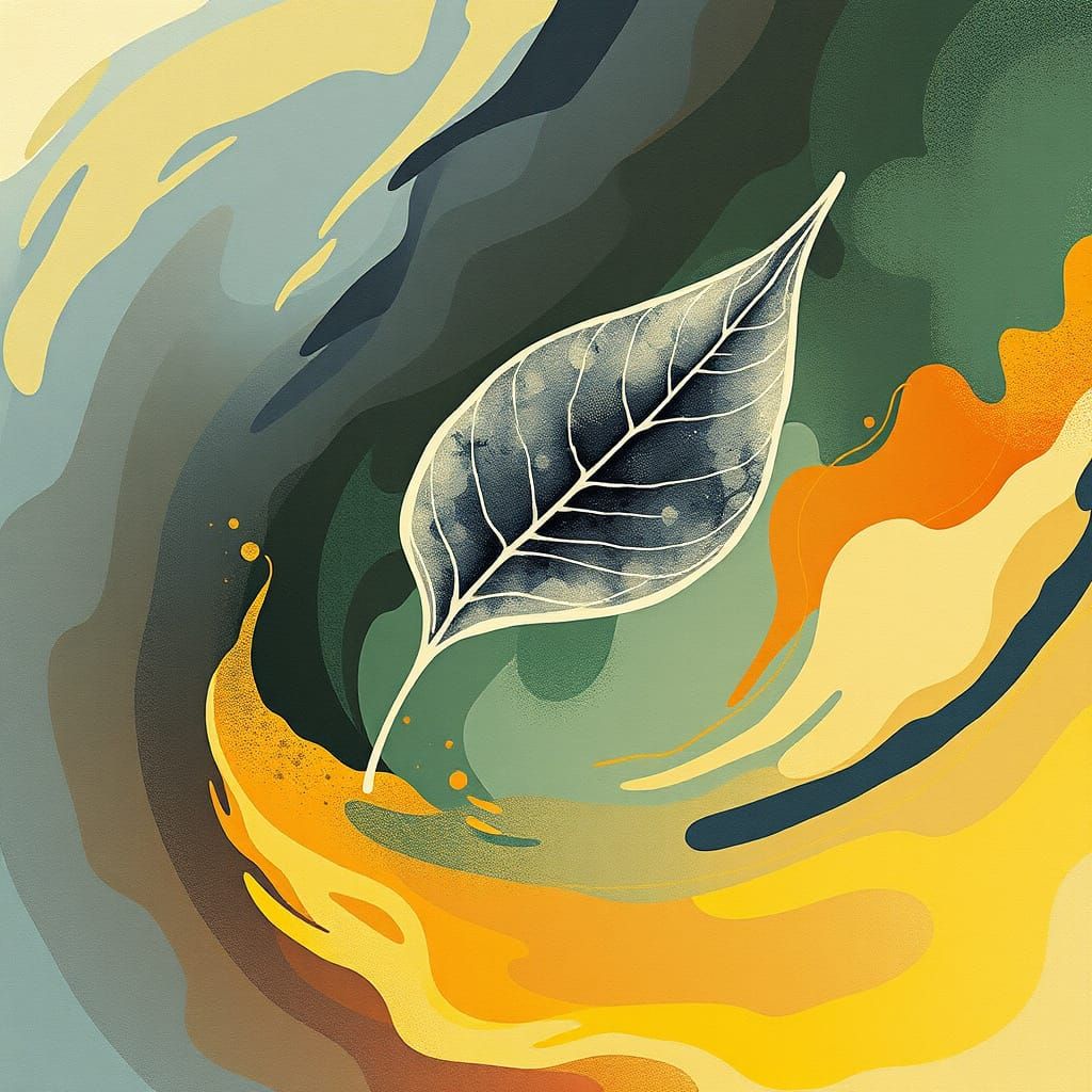 Leaf Dance in Whimsical Seasonal Vortex