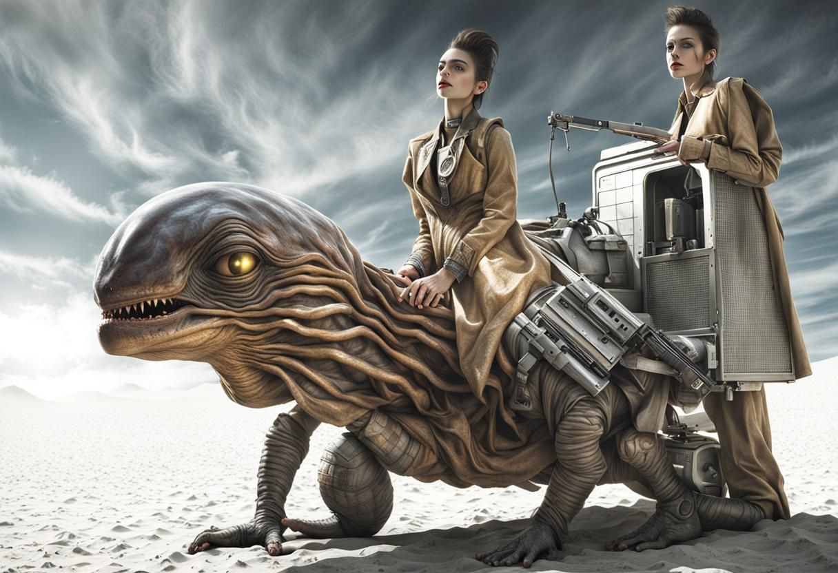 Photorealistic Aliens in Exotic Fashion: Detailed 8K Image