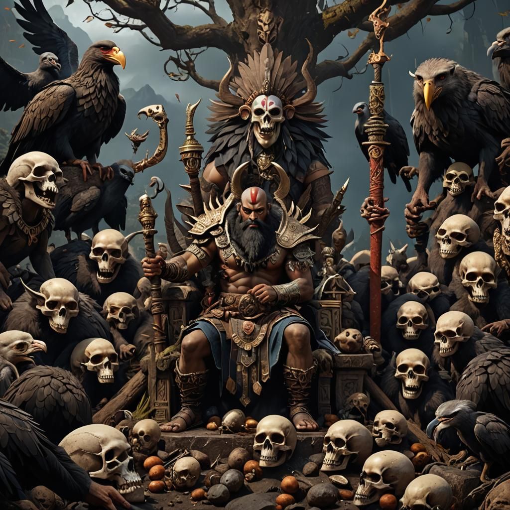Tumatauenga: Maori God of War on Skull Pile