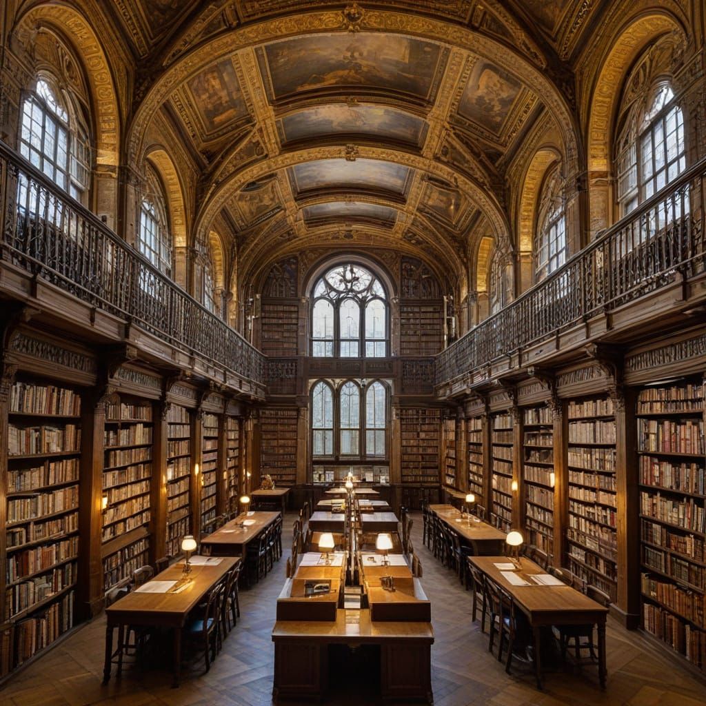 Interior of Szabo Ervin Library in Budapest, Hungary