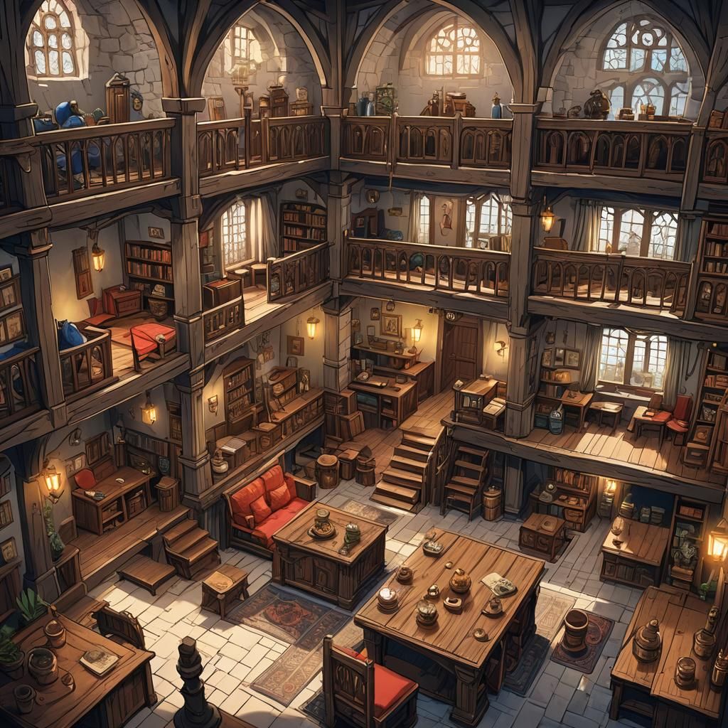 D&D Guild Dorm Suite in Anime Style