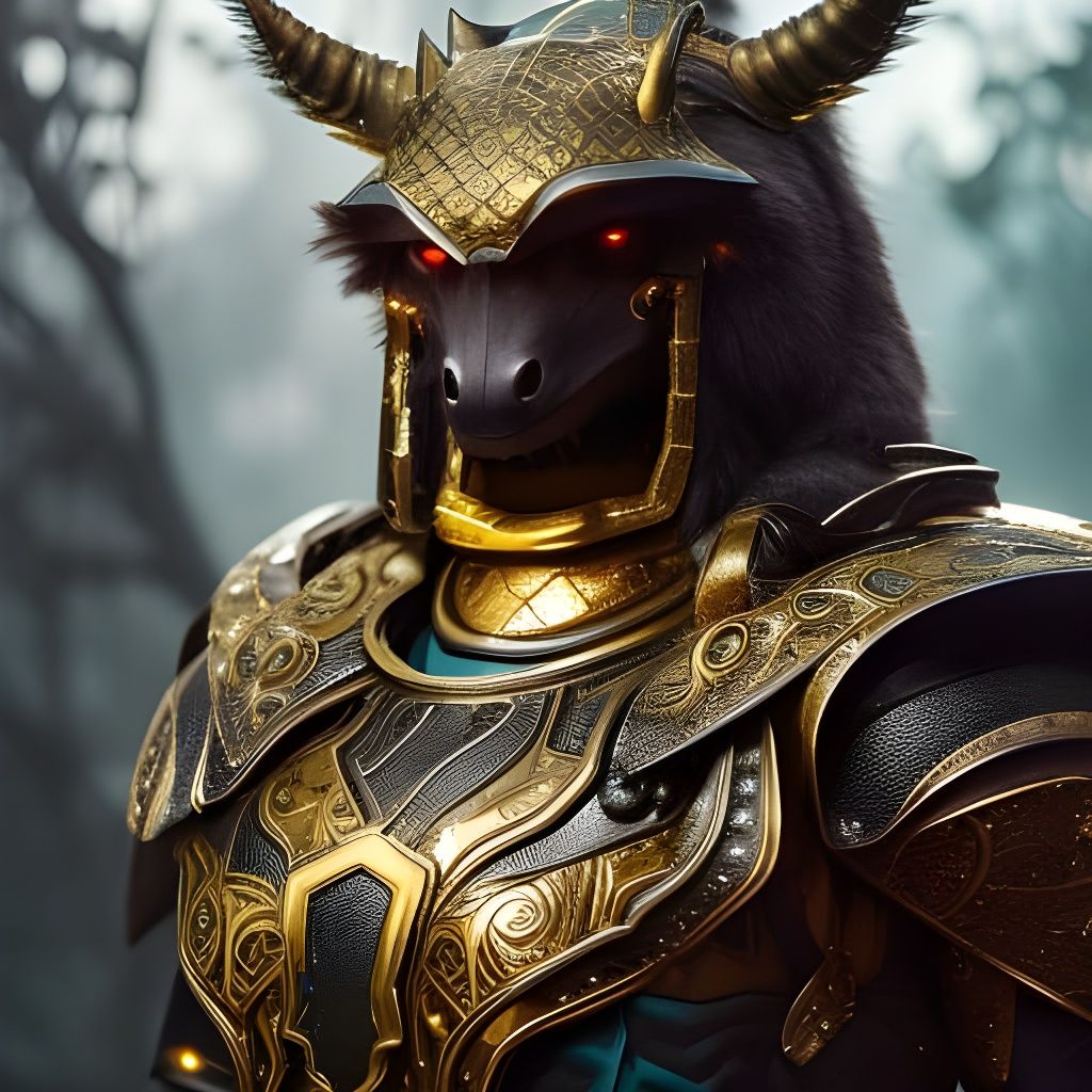 Demonic Orc Dragon Knight Queen Portrait in 4K