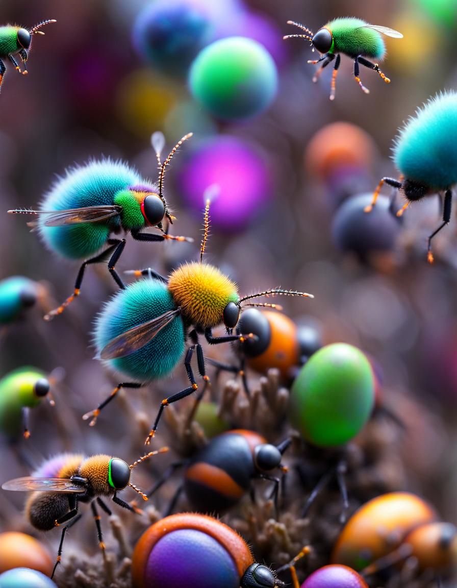 Colorful Alien Bugs in Motion