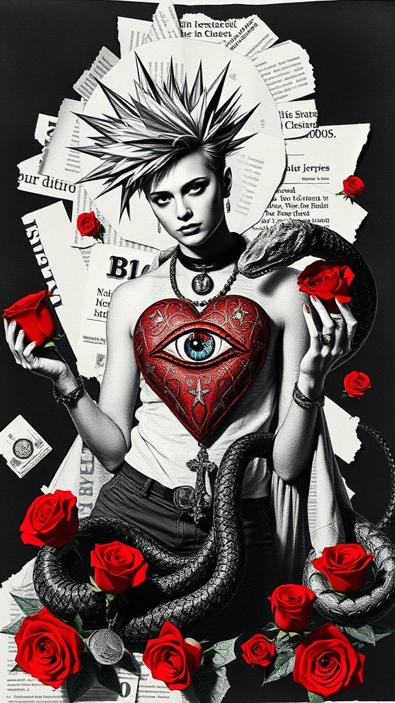 Punk Rock Our Lady of Social Justice Photogram