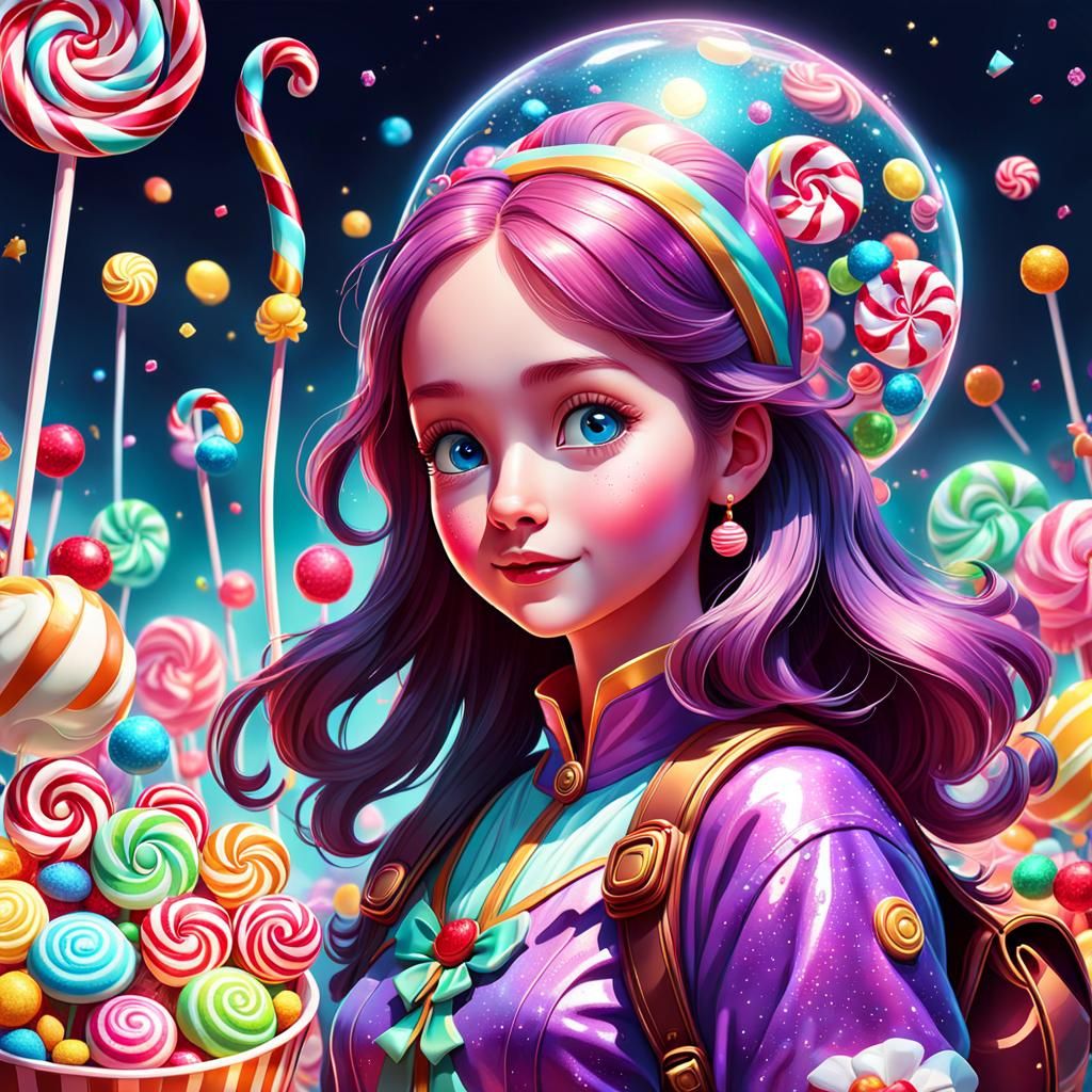 Whimsical Candyland: Hyperrealistic Digital Illustration