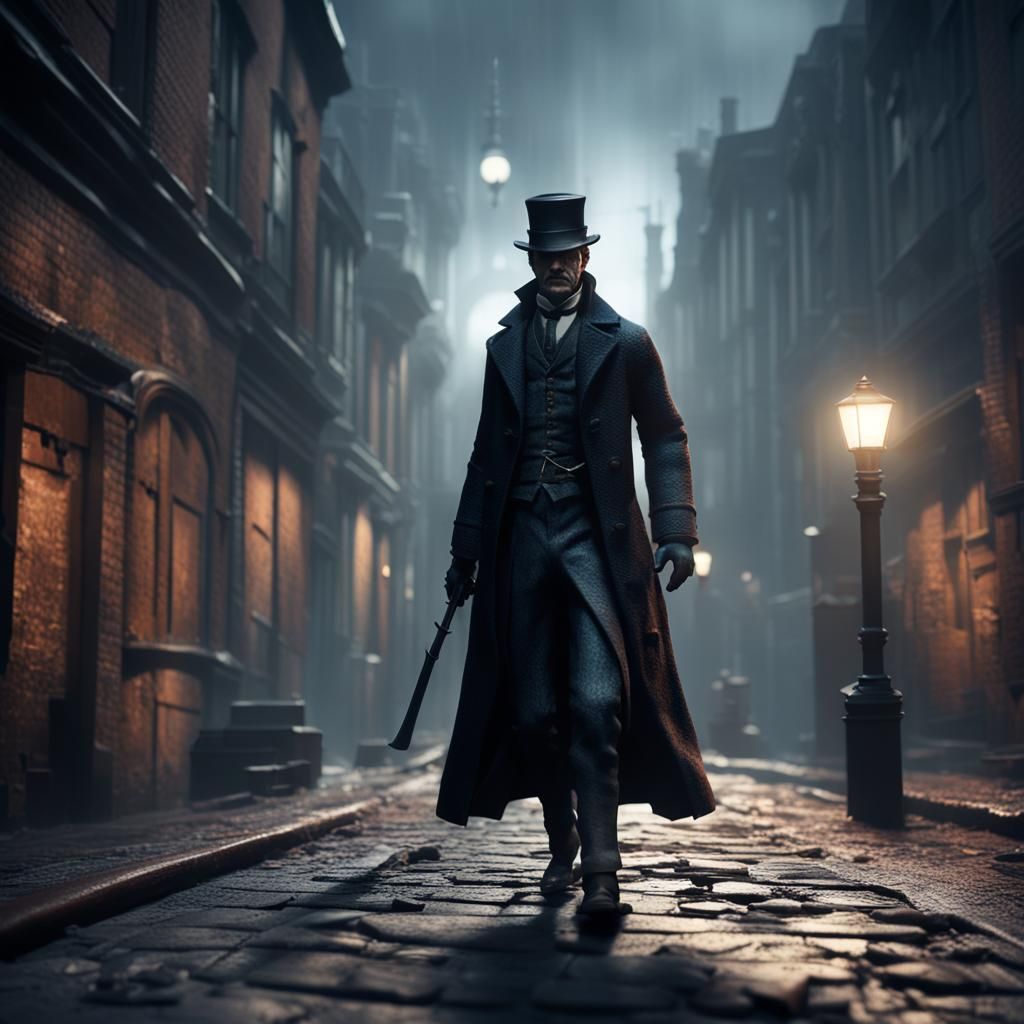 Jack the Ripper Portrait in Hyper Maximalist Style