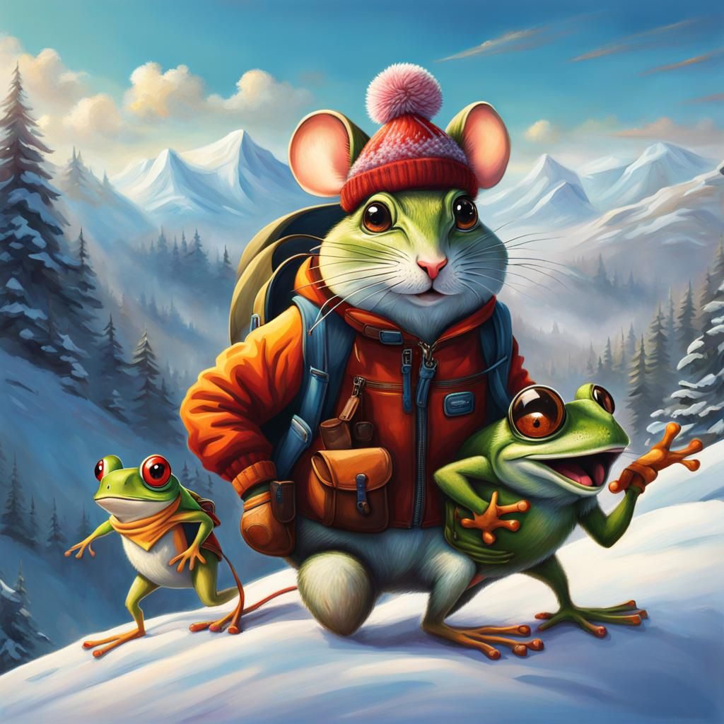 Mouse and Frog Winter Mountain Adventure
