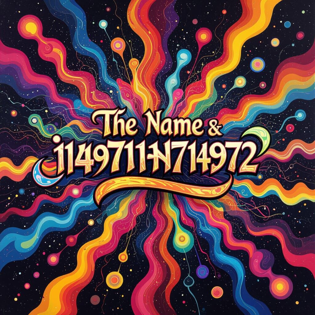 Vibrant Calligraphy of "אילה" with Abstract Colors