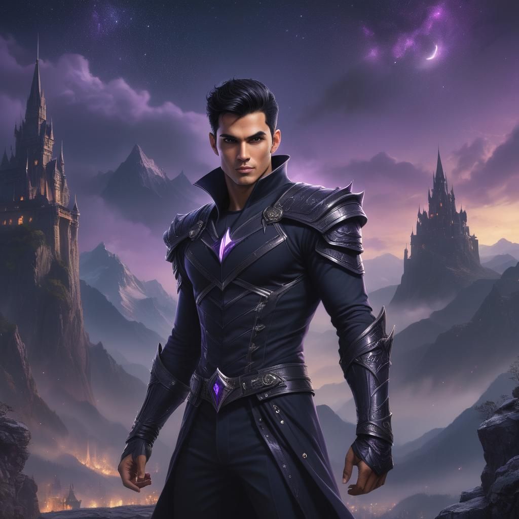 Handsome Elf in Sparkly Palace: Fantasy Art