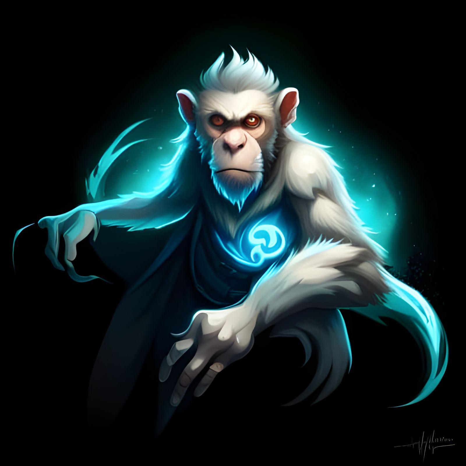 Ethereal Monkey Apparition: A Digital Masterpiece