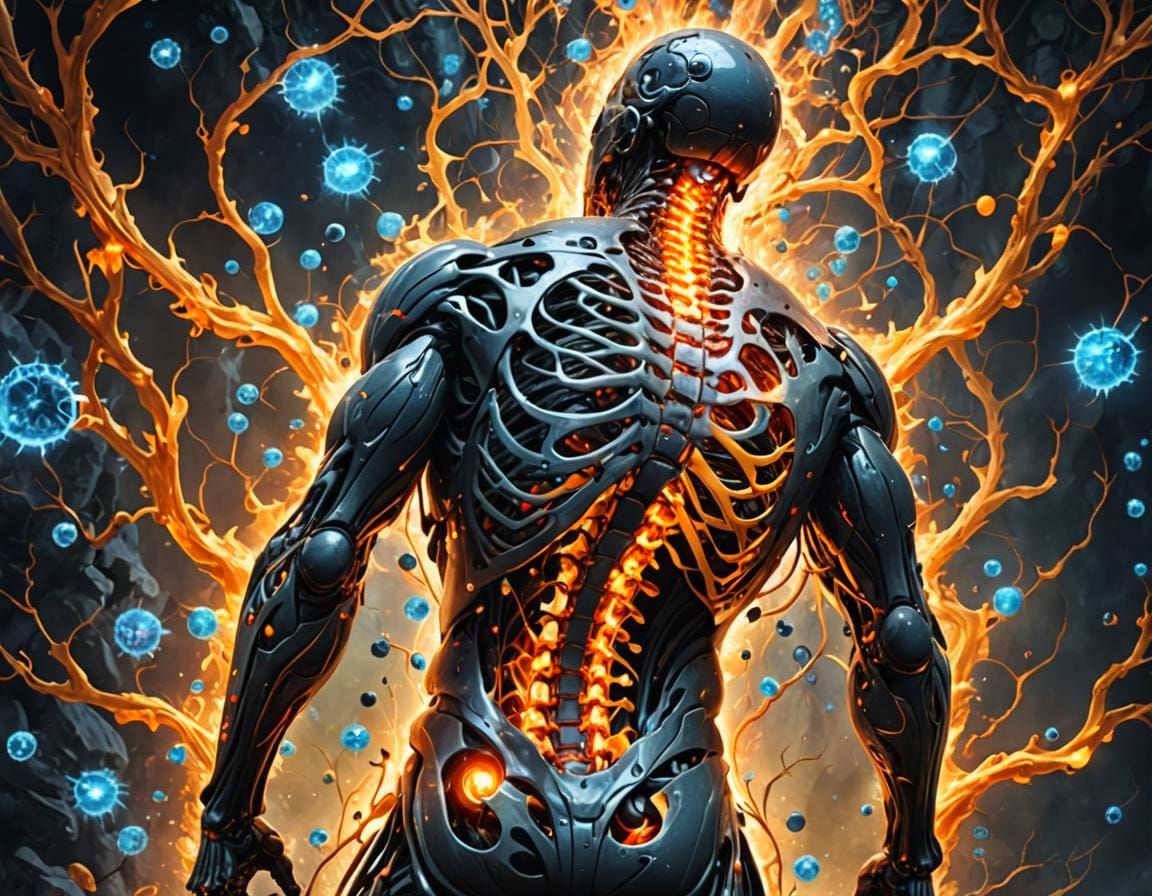 Elemental Spine: A Fusion of Life and Nature