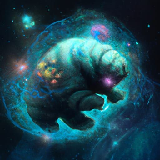 Cosmic Tardigrade in Holographic Astral Illustration