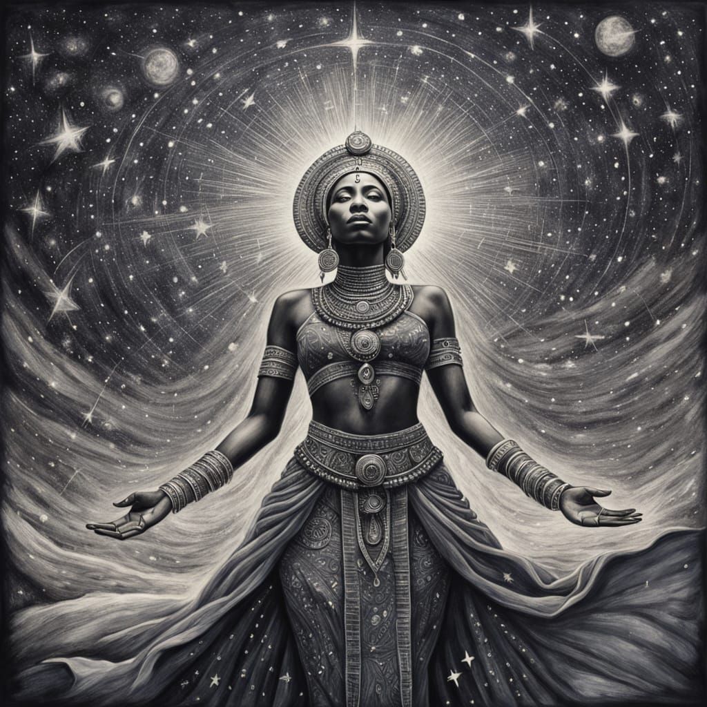 Magical Night Sky Ritual by African Priestess