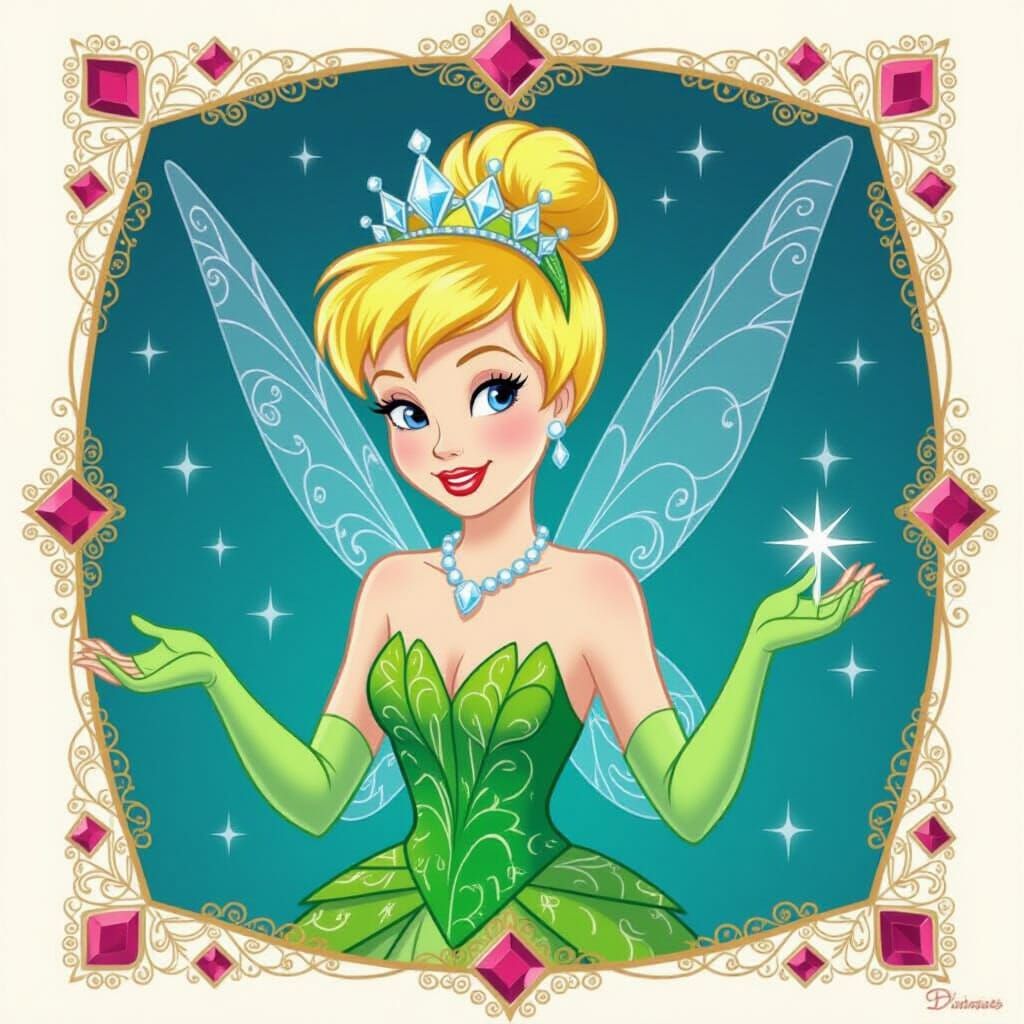Tinker Bell as Queen of Diamonds