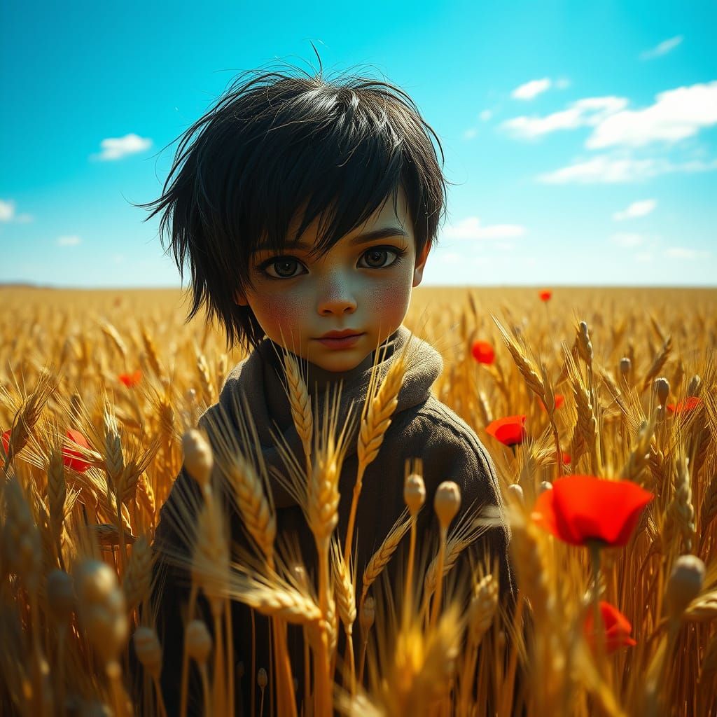 Enigmatic Figure Vanishes into Golden Wheatfield