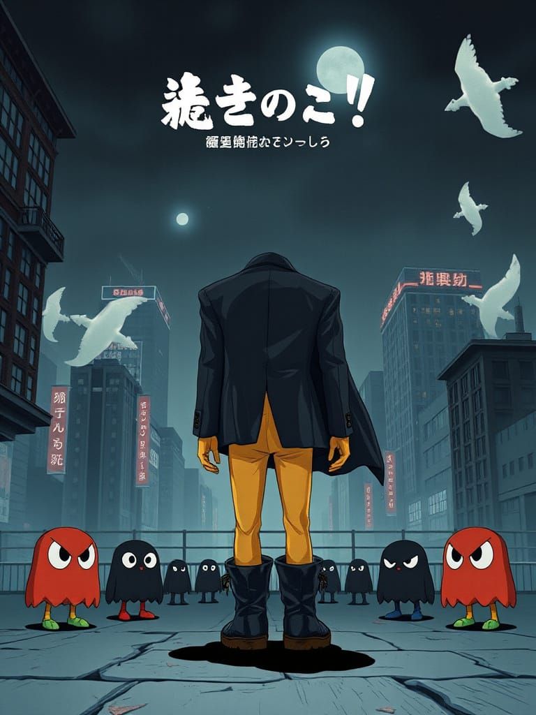 Pac-Man: Ghosts Revenge Anime Poster in Japanese Style