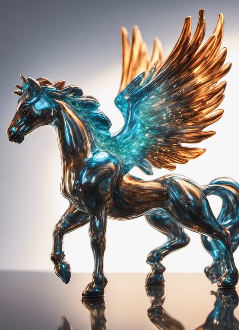 Blown glass Pegasus