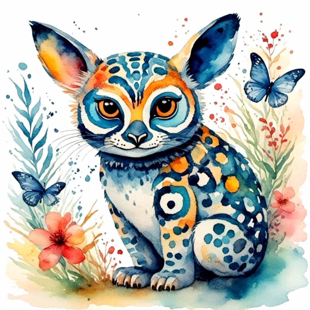 AI Image Fusion: Dolls in Watercolor Style