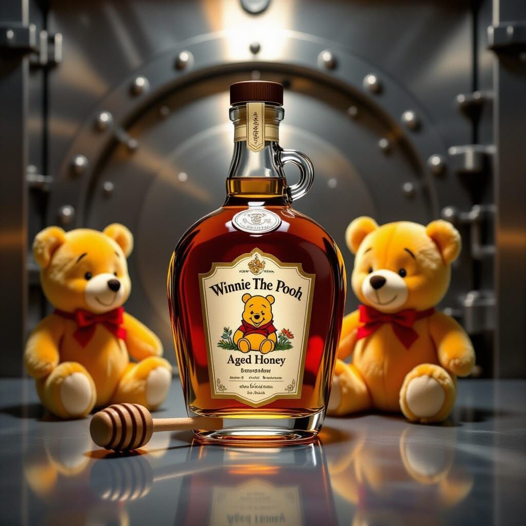 Winnie The Pooh Bourbon in Rockwell Style