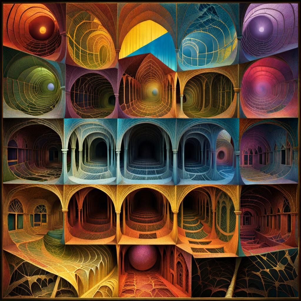 Chaotic, Colorful Composition in Cel-Shaded Style