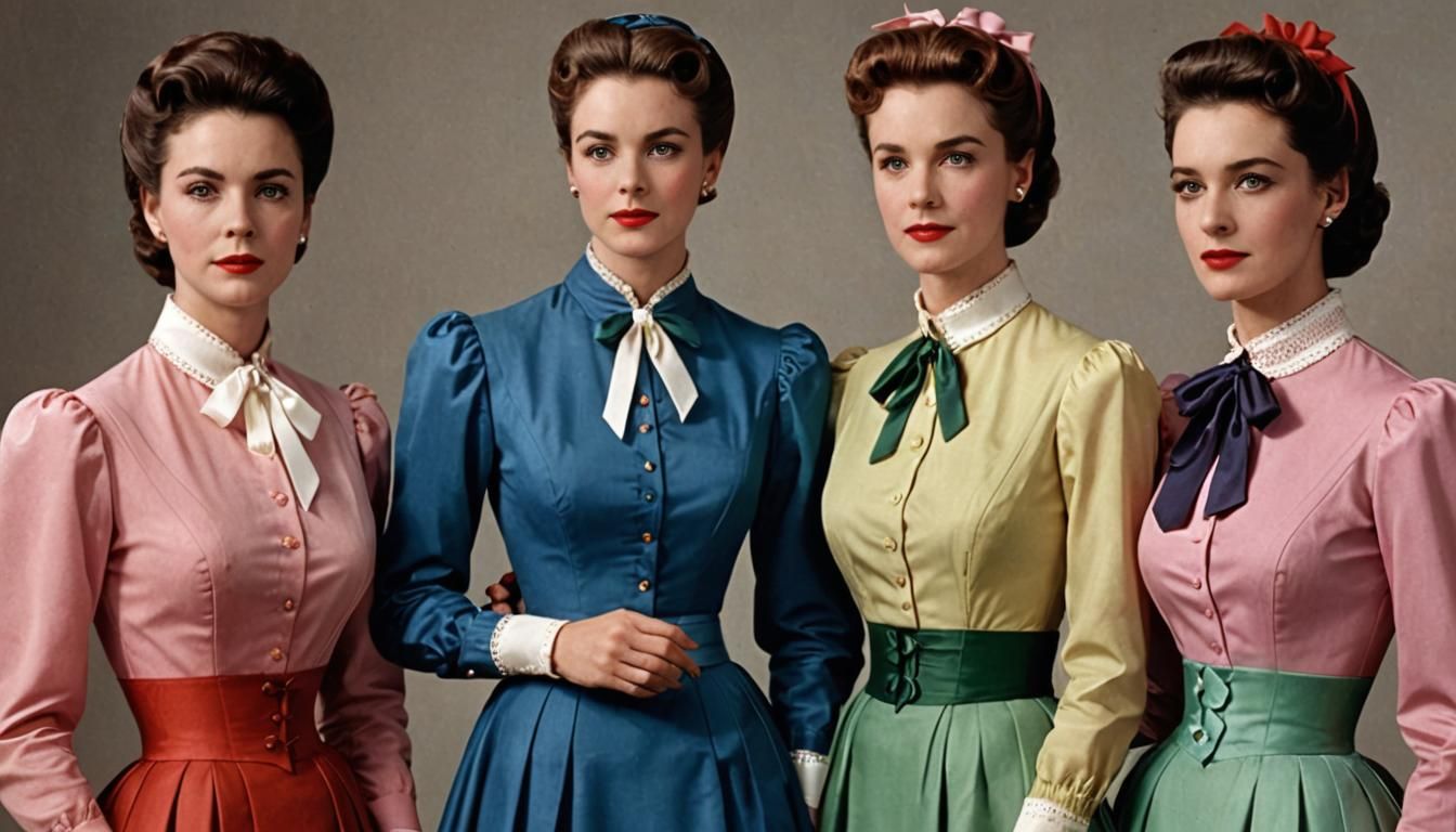 Elegant Women in Colorful Formal Attire