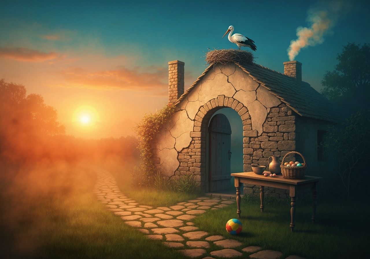 Ink Painting of a Country Path at Dawn