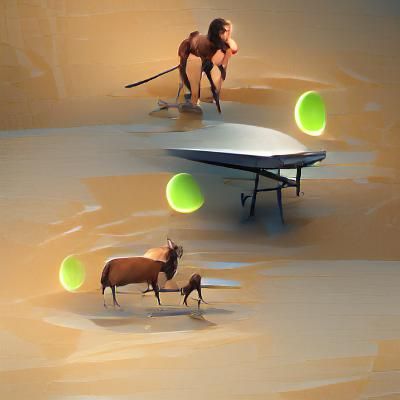 Centaurs Playing Ping Pong: 8k Concept Art