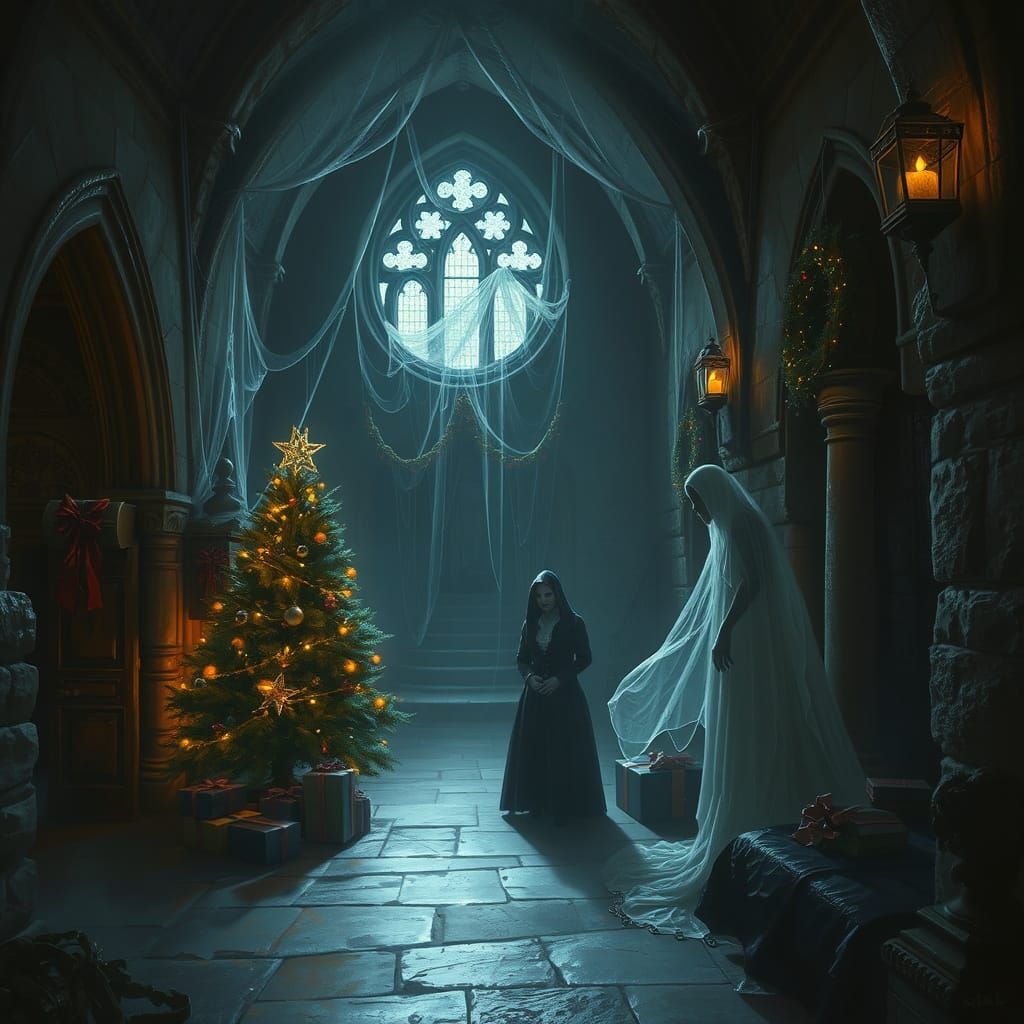 Ghostly Christmas Vigil in Ancient Crypt