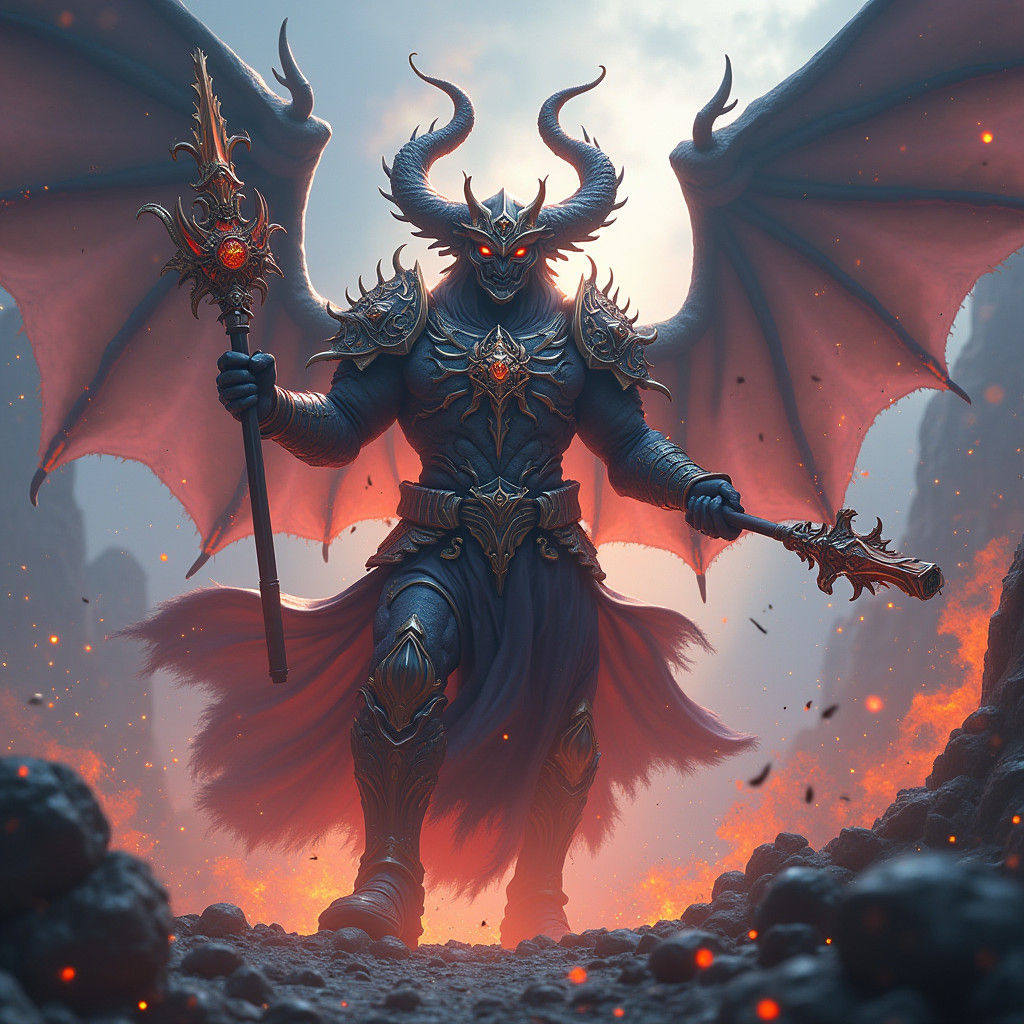 God of Mystical Armaments in Matte Painting Style