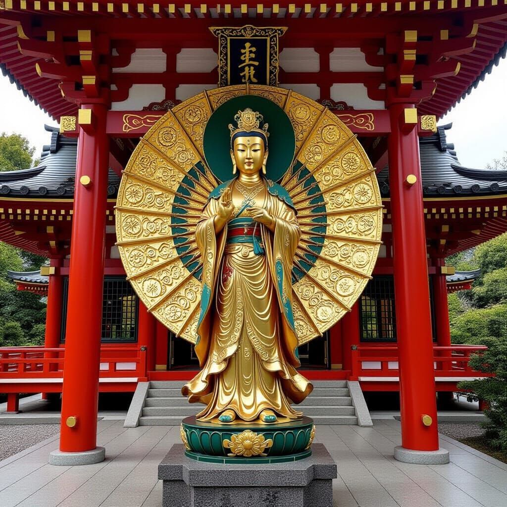 Kannon Statue in Japanese Temple